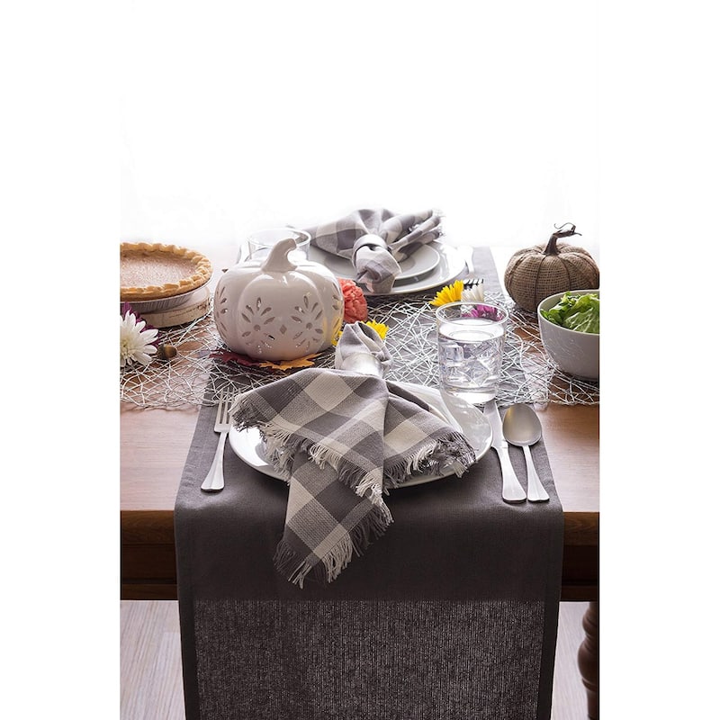 DII Fringed Solid Table Runner (0.25 inches high x 14 inches wide x 72 inches deep)