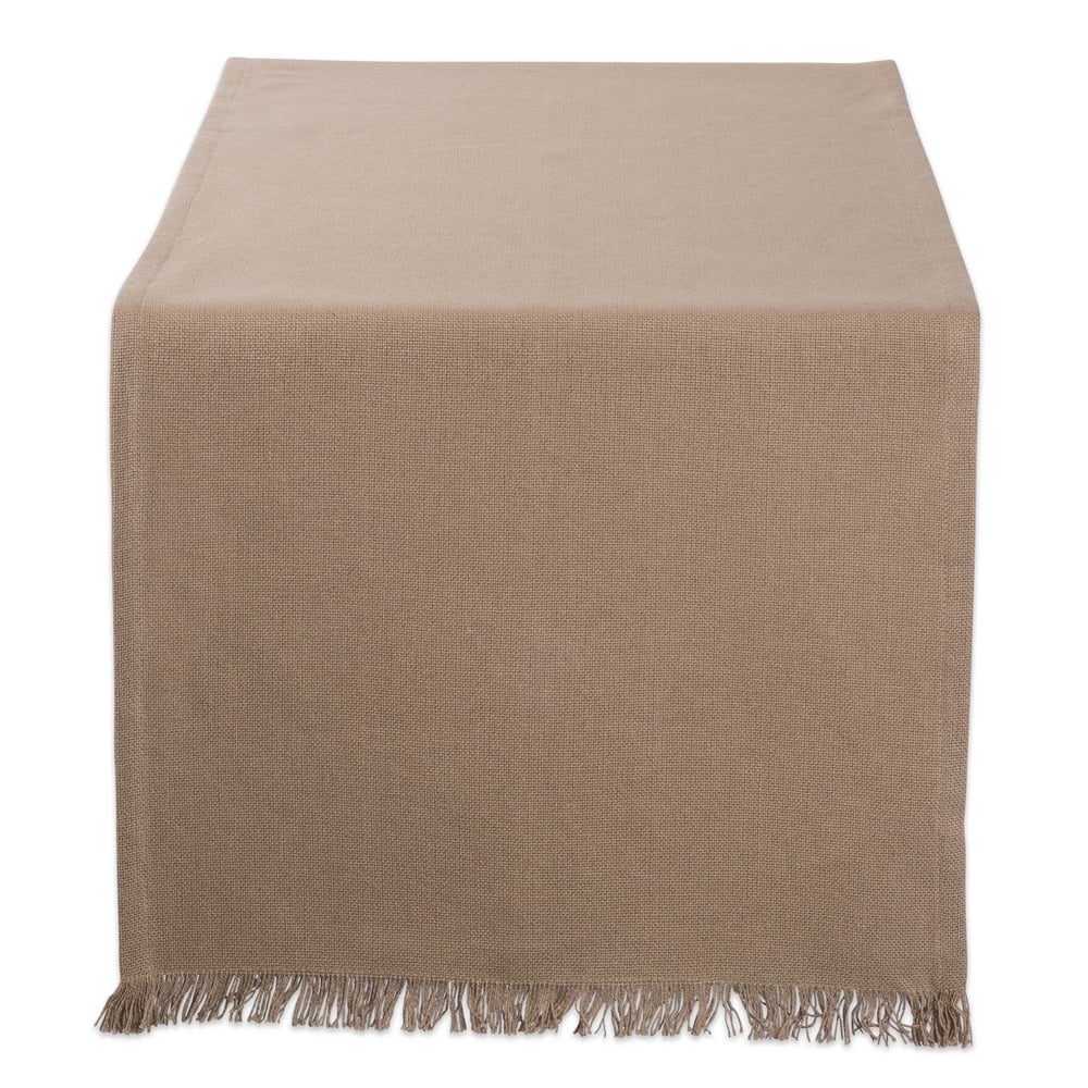DII Fringed Solid Table Runner (0.25 inches high x 14 inches wide x 72 inches deep)