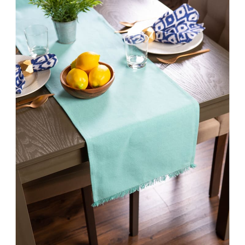 DII Fringed Solid Table Runner (0.25 inches high x 14 inches wide x 72 inches deep)