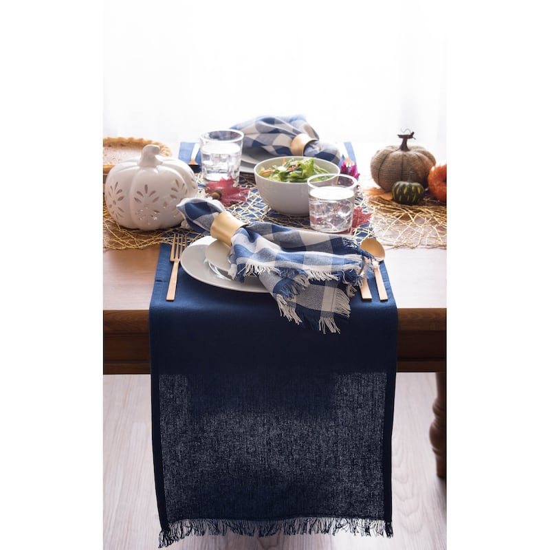 DII Fringed Solid Table Runner (0.25 inches high x 14 inches wide x 72 inches deep)