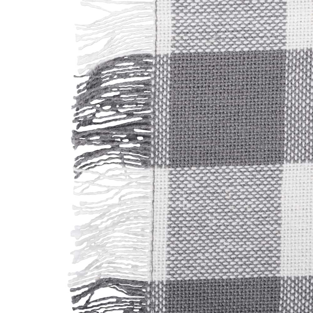 Design Imports Fringed Check Table Runner