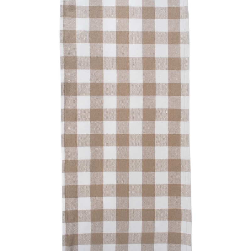 Design Imports Fringed Check Table Runner