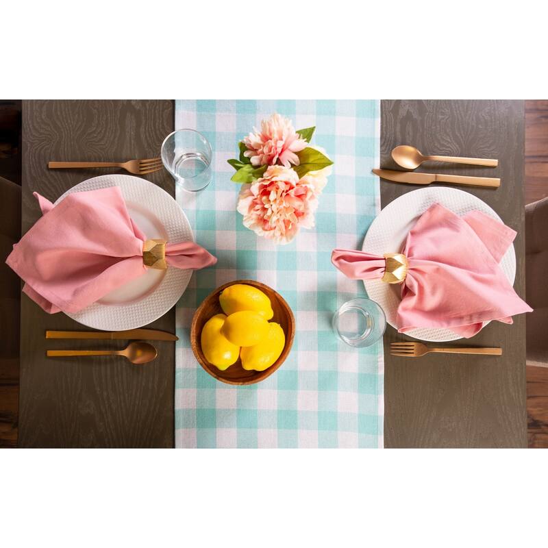 Design Imports Fringed Check Table Runner