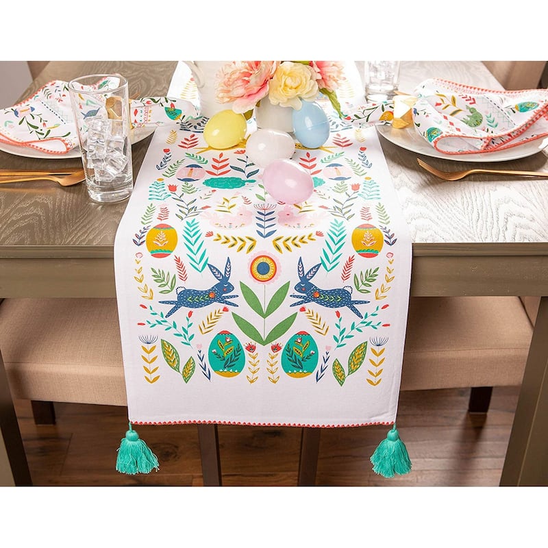 Design Imports Harelquin Print Table Runner (0.25 inches high x 14 inches wide x 72 inches deep)