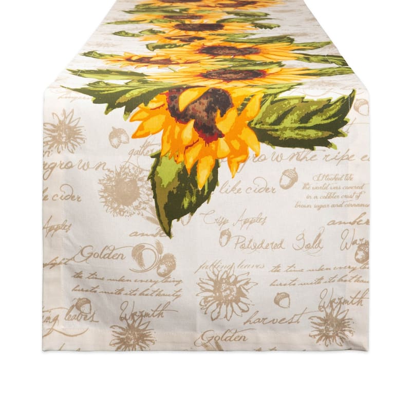 Design Imports Harelquin Print Table Runner (0.25 inches high x 14 inches wide x 72 inches deep) - 14x72" - Rustic Sunflowers