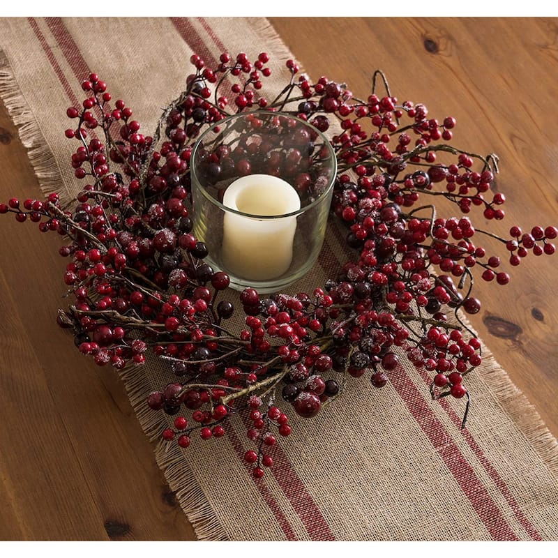 Design Imports Jute Burlap Double Border Table Runner