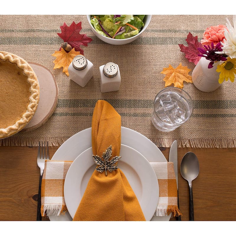 Design Imports Jute Burlap Double Border Table Runner