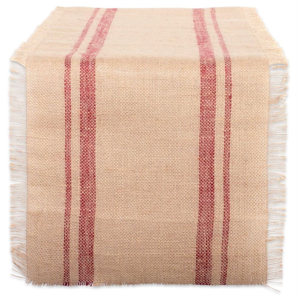 Design Imports Jute Burlap Double Border Table Runner