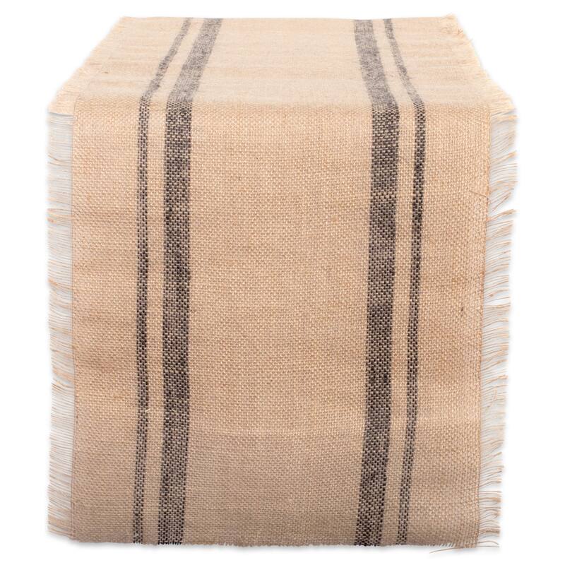 Design Imports Jute Burlap Double Border Table Runner