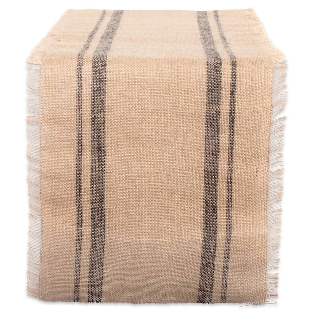 Design Imports Jute Burlap Double Border Table Runner