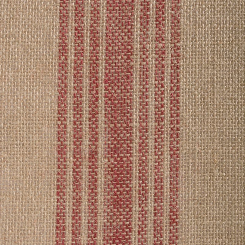 Design Imports Jute Burlap Middle Stripe Table Runner - 72"x14" - Barn Red