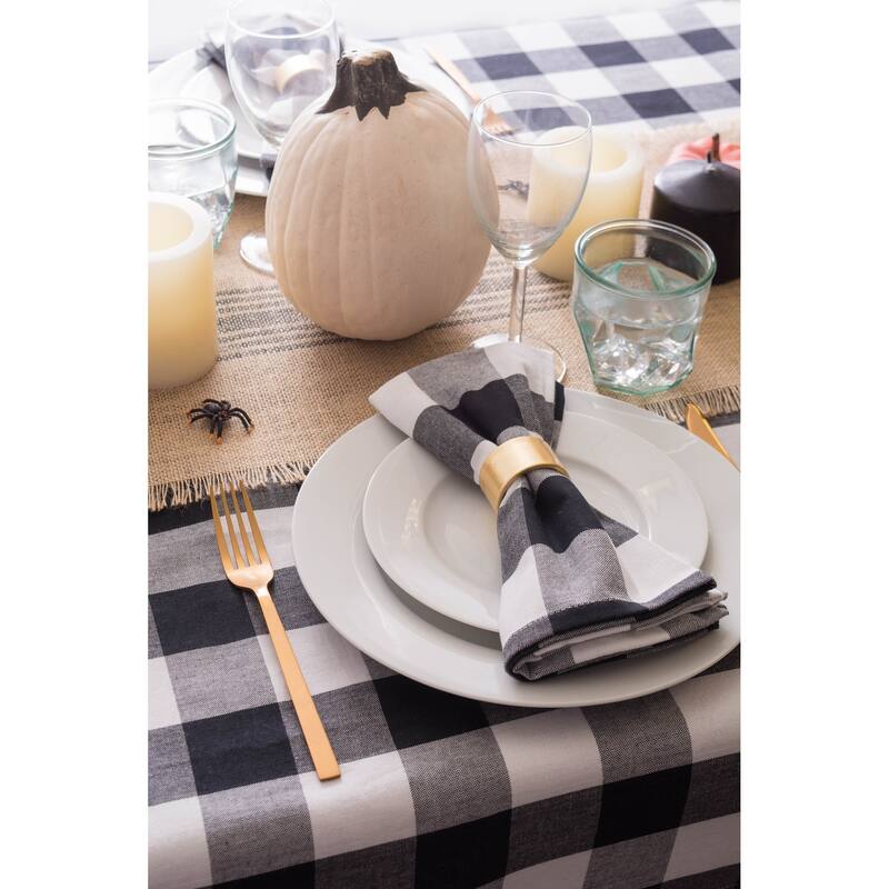 Design Imports Jute Burlap Middle Stripe Table Runner