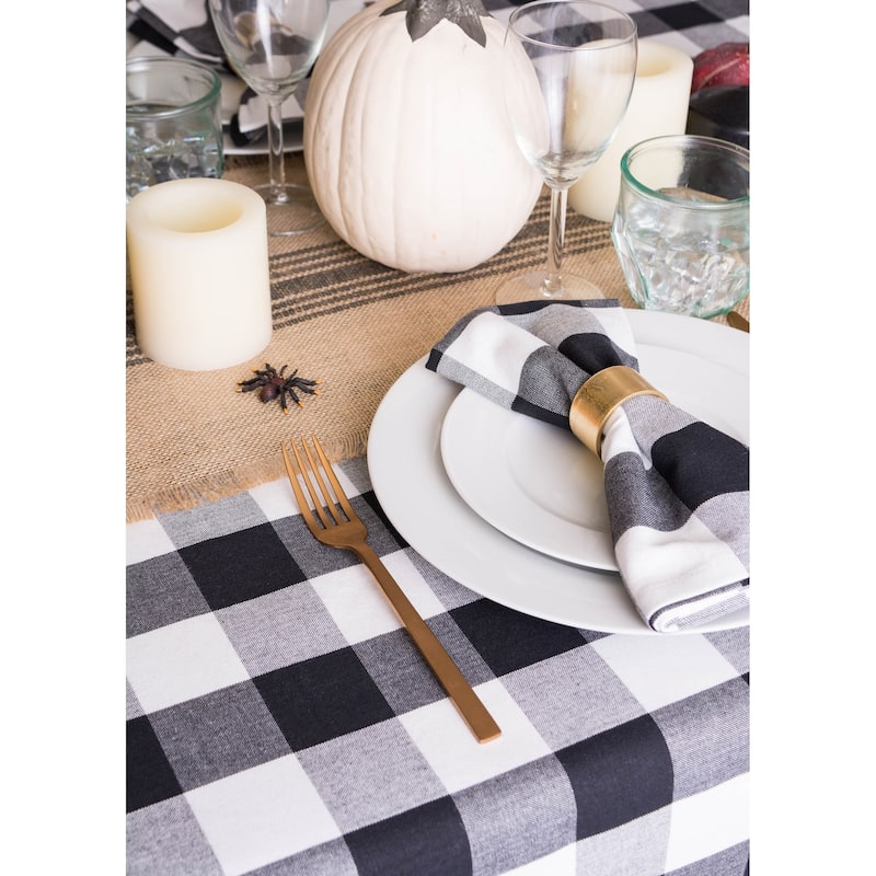 Design Imports Jute Burlap Middle Stripe Table Runner