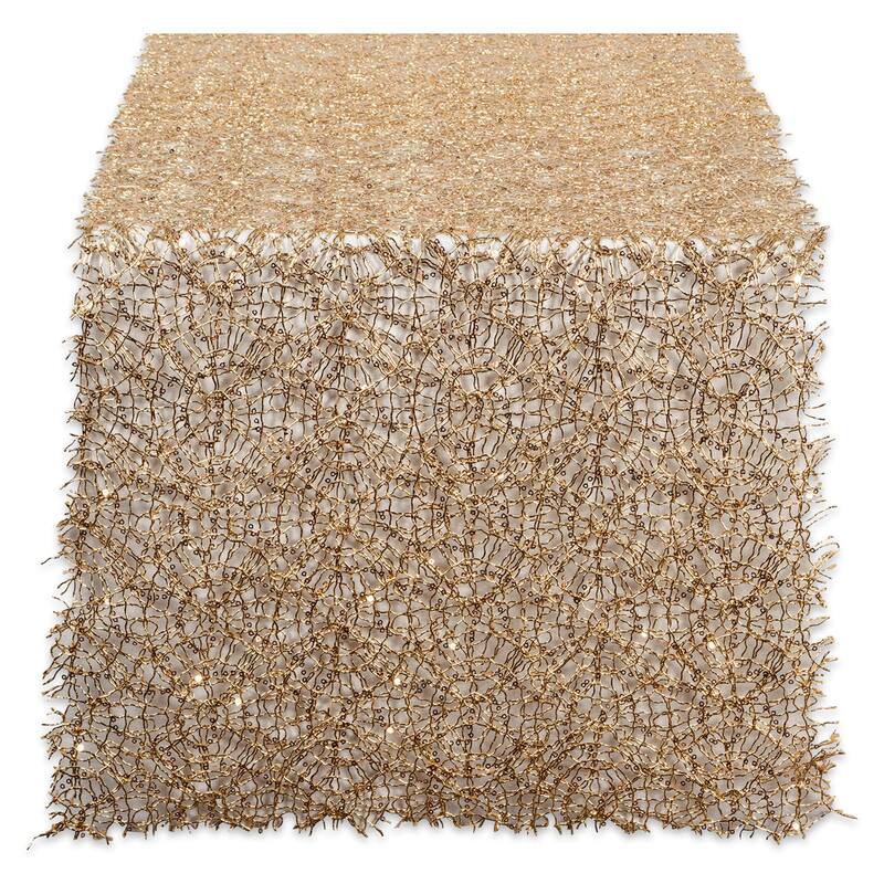 Design Imports Sequin Mesh Roll Table Runner (0.25 inches high x 16 inches wide x 120 inches deep) - 120"x16"