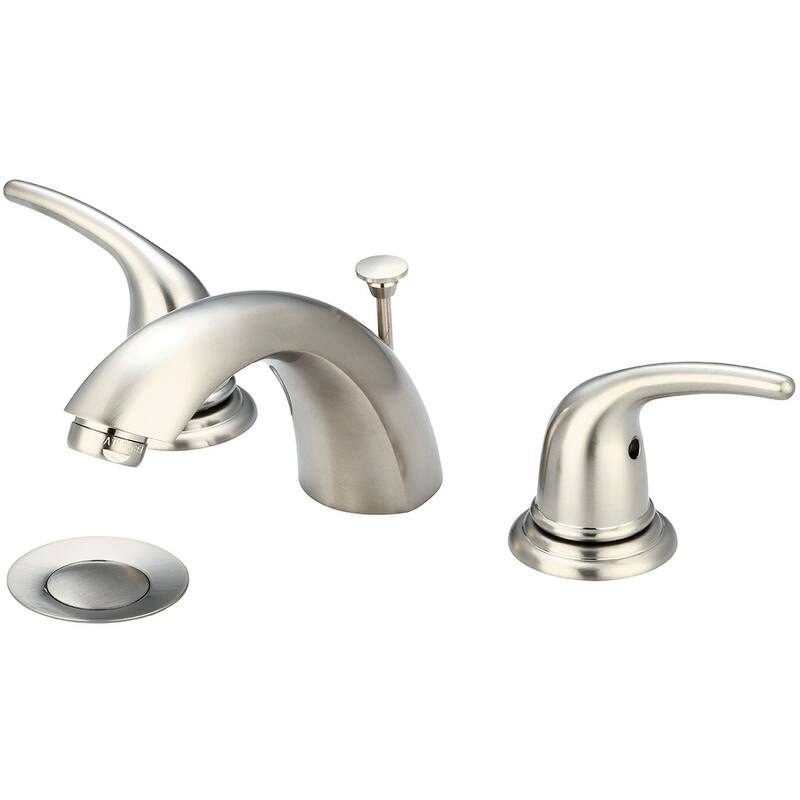 Accent Two Handle Widespread Bath Faucet with Brass Pop Up Drain - pvd brushed nickel