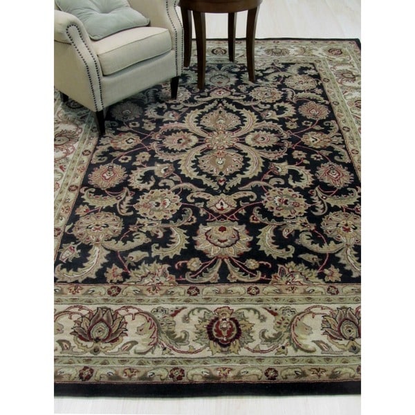 Hand-tufted Wool Black Traditional Persian Rug - 8' x 10'