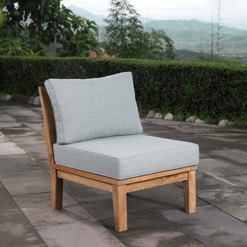 Pier Armless Outdoor Patio Teak Sofa