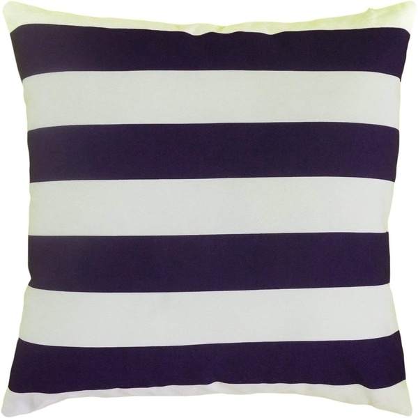 Decorative Printed Stripes Throw Pillow Cover 18 Navy