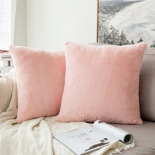 Faux Rabbit Fur Throw Pillow Case On Free Shipping Faux Rabbit Fur Throw Pillow Case