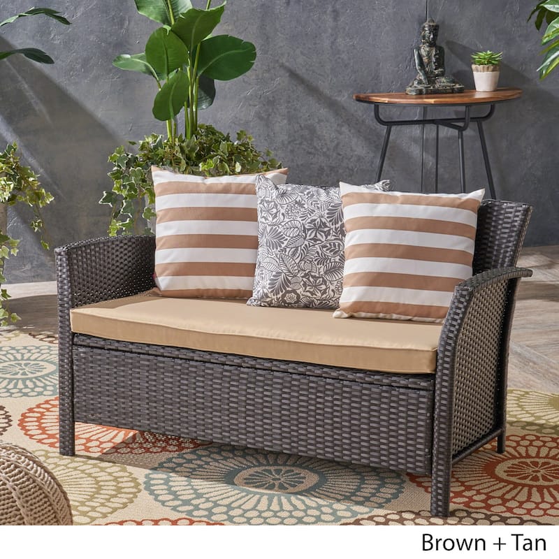 St. Lucia Outdoor Wicker Loveseat by Christopher Knight Home