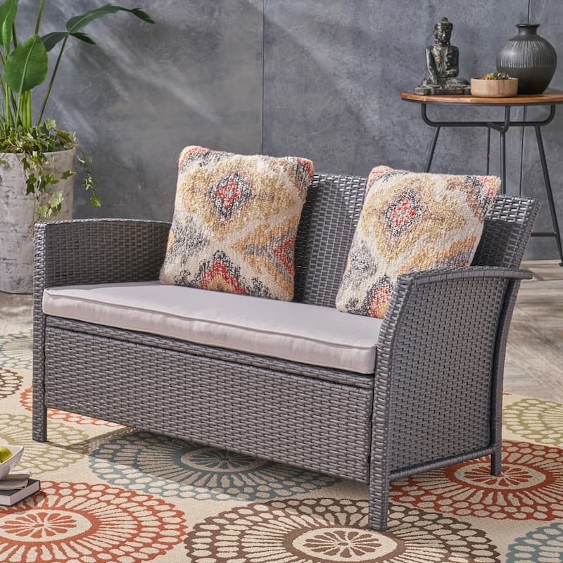 St. Lucia Outdoor Wicker Loveseat by Christopher Knight Home