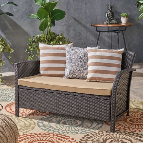 St. Lucia Outdoor Wicker Loveseat by Christopher Knight Home