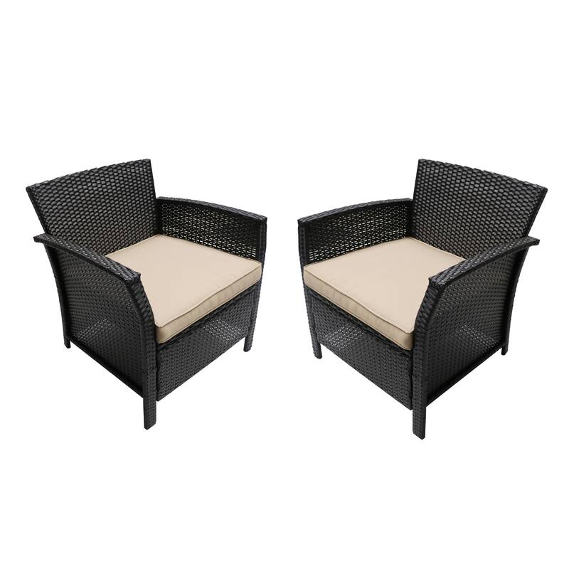 St. Lucia Outdoor Wicker Club Chairs (Set of 2)by Christopher Knight Home - Tan