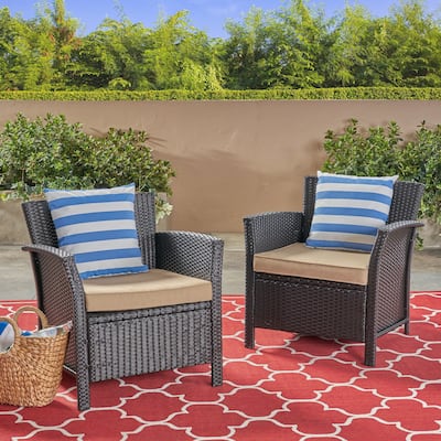 St. Lucia Outdoor Wicker Club Chairs (Set of 2)by Christopher Knight Home
