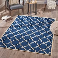 Anita Boho Denim and Wool Scatter Rug by Christopher Knight Home - Blue