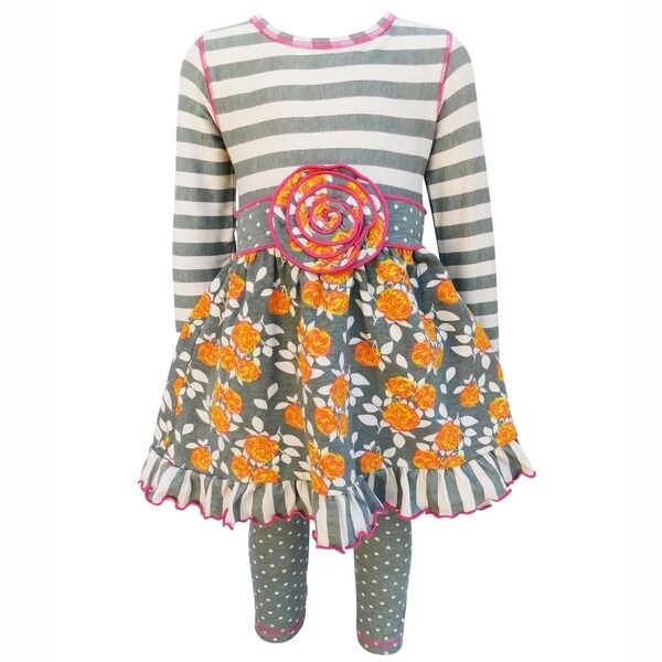 AnnLoren Girls Christmas Owl Shirt and Pants Set 2//3T 4//5T