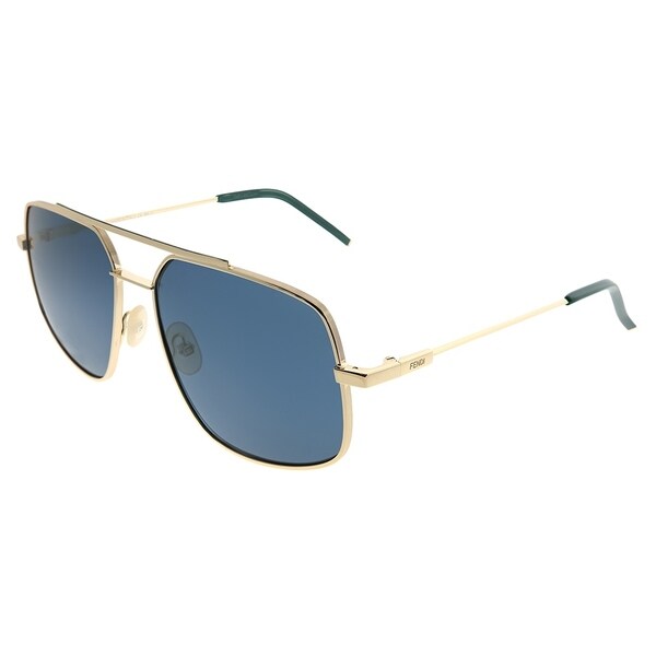 Fendi Aviator Ff M0007 Fendi Air 000 Ku Unisex Rose Gold Frame Blue