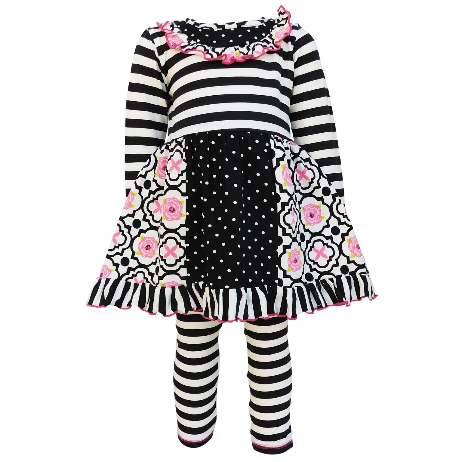 polka dot two piece outfit