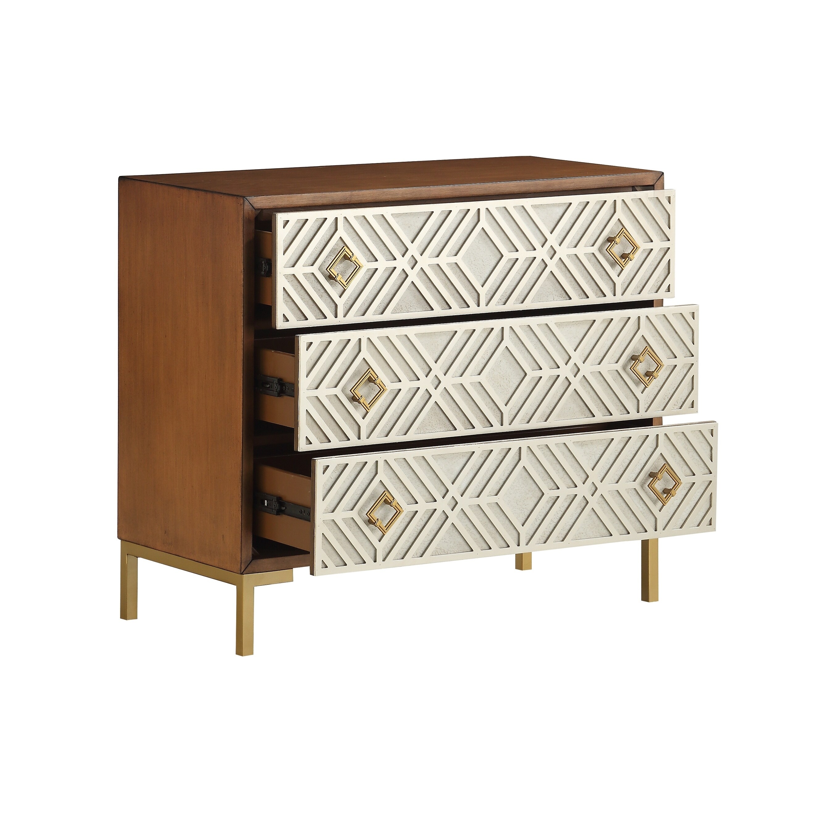 Shop Somette Three Drawer Chest Rio Aged Copper Ivory 38 L X