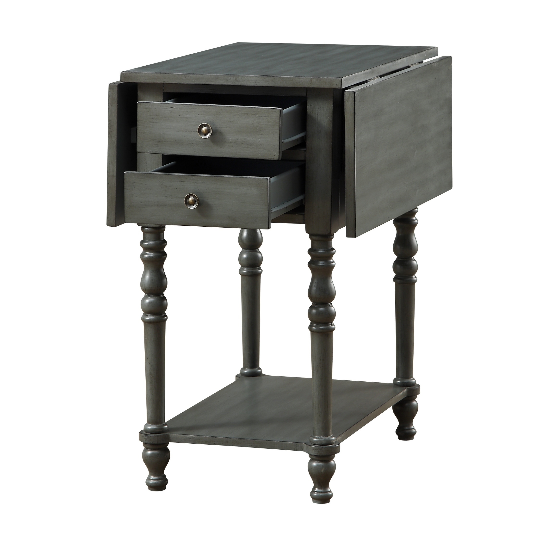 Shop Somette Drop Leaf Two Drawer Accent Table 36 L X 24 W X