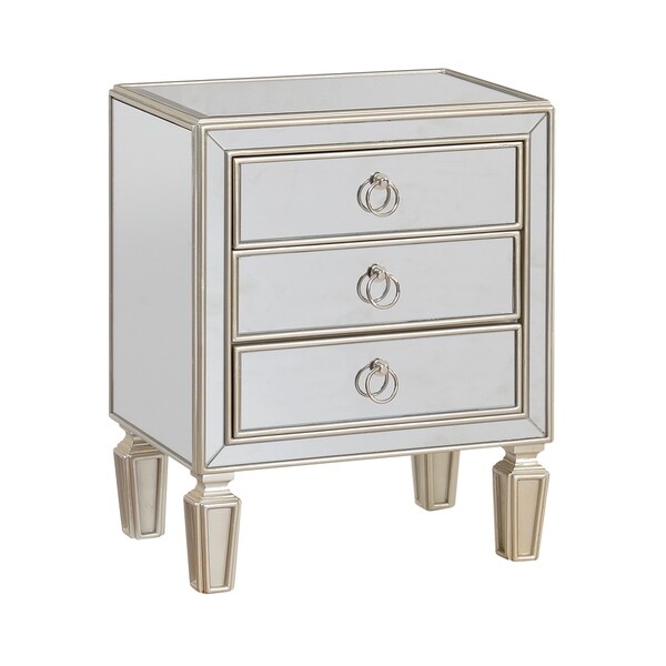 Treasure Trove Dianna Champagne Gold Small 3 Drawer Chest Treasure Trove Dianna Champagne Gold Small 3 Drawer Chest