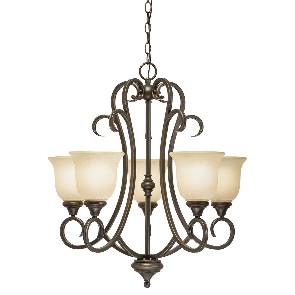 Aztec Traditional 5-light Satin Natural Bronze Chandelier - Chandeliers For Bedrooms by Overstock.com