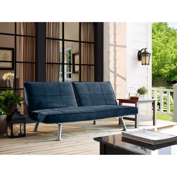 Serta Maitland Dream Navy Blue Microfiber Convertible Sofa Serta Maitland Dream Navy Blue Microfiber Convertible Sofa