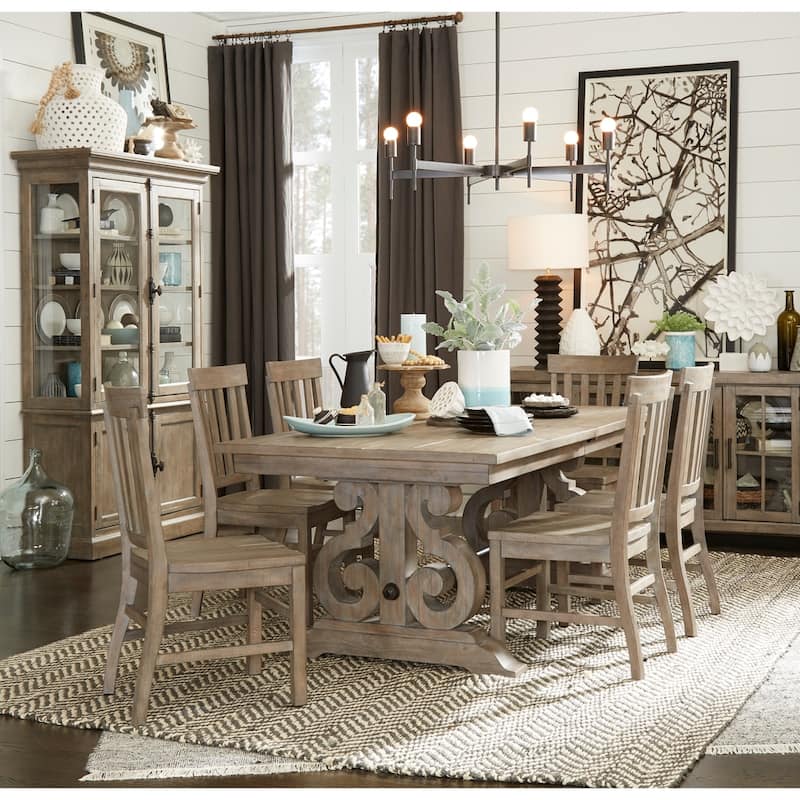 Magnussen Home Tinley Park Dove Tail Grey Extendable Rectangular Dining Table - 40''W x 80''D x 30''H