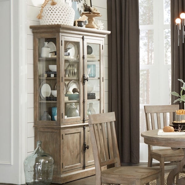 The Gray Barn Manderley Traditional Dove Tail Grey China Cabinet - On ...