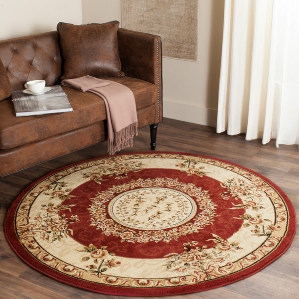 Safavieh Lyndhurst Traditional Oriental Red/ Ivory Rug - 5'3" x 5'3" round