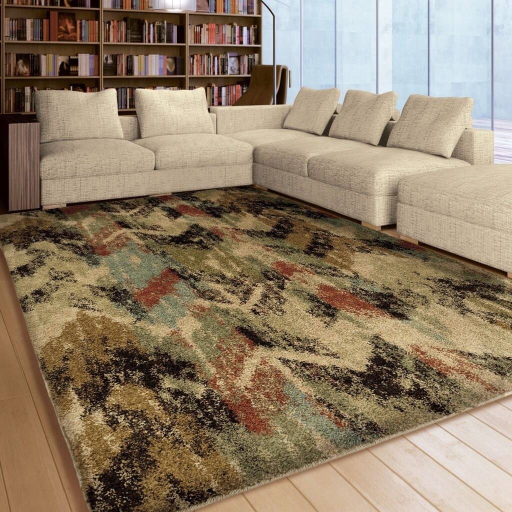 Carolina Weavers Grand Comfort Collection Twisted Sisters Multi Shag Area Rug