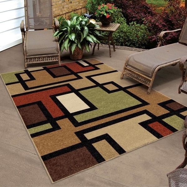 Carolina Weavers Bermuda Collection Geo Stack Multi Area Rug