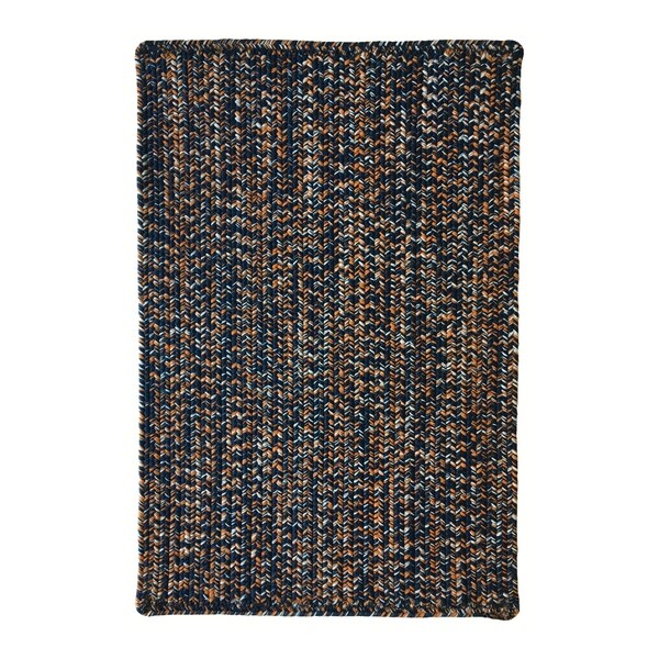 Team Spirit Navy Orange Hand-Braided Vertical Stripe Rectangle Area Rug - 8' x 11'