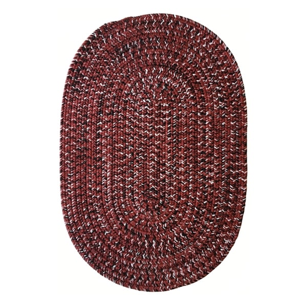 Team Spirit Maroon Black Hand-Braided Oval Area Rug - 2' x 3'