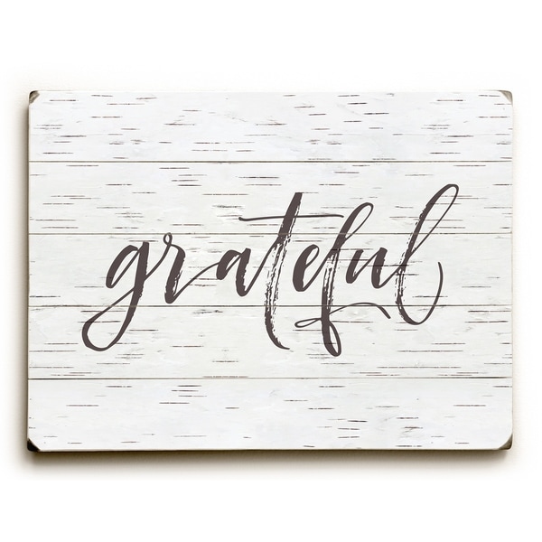 Grateful Birch - Tan Planked Wood Wall Decor by OBC