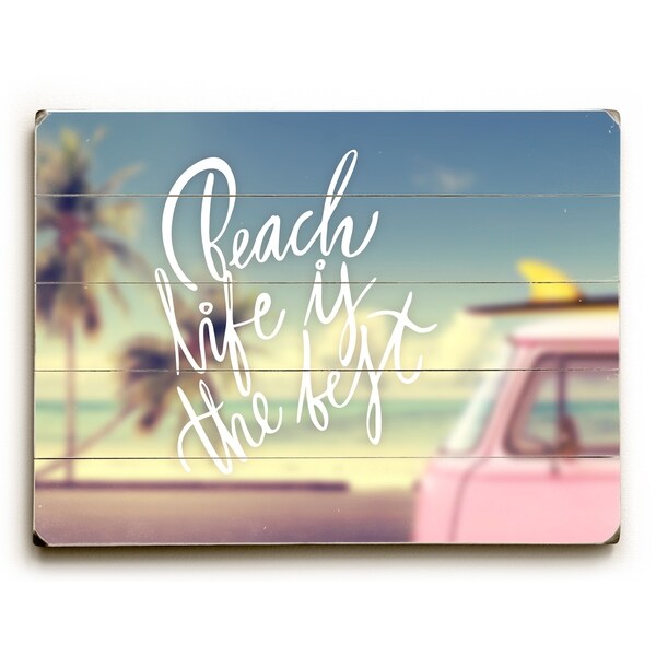 Beach Life Is The Best - Multi Planked Wood Wall Decor by OBC