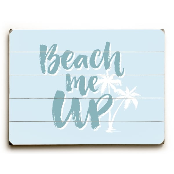 Beach Me Up - Blue Planked Wood Wall Decor by OBC