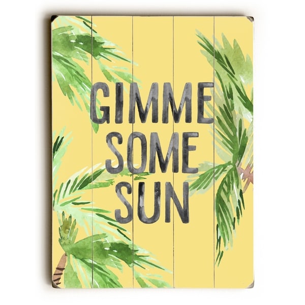 Gimme Some Sun - Yellow Planked Wood Wall Decor by OBC
