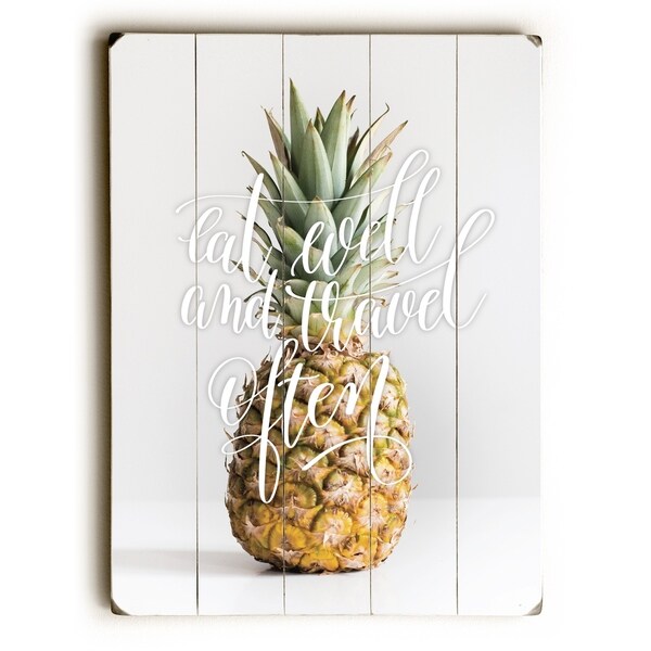 Eat Well Travel Often - Multi Planked Wood Wall Decor by OBC