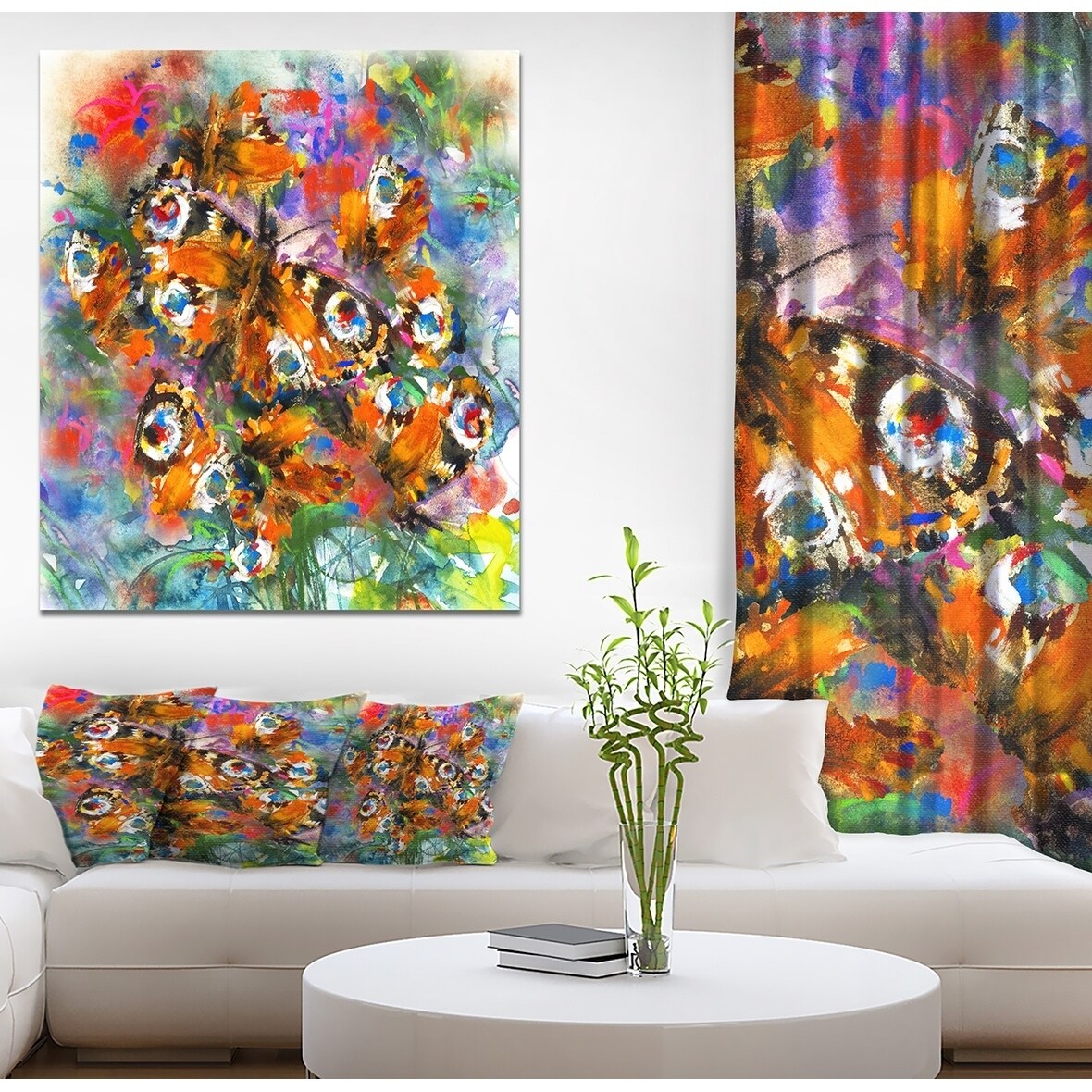 Shop Designart Colorful Butterfly Wings Floral Painting Print On